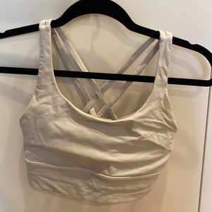 White lululemon strappy sports bra in size 6